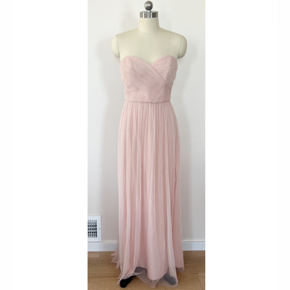 Amsale Bridesmaids Blush Pink Tulle Strapless Dress Womens 6 EUC - Picture 4 of 7